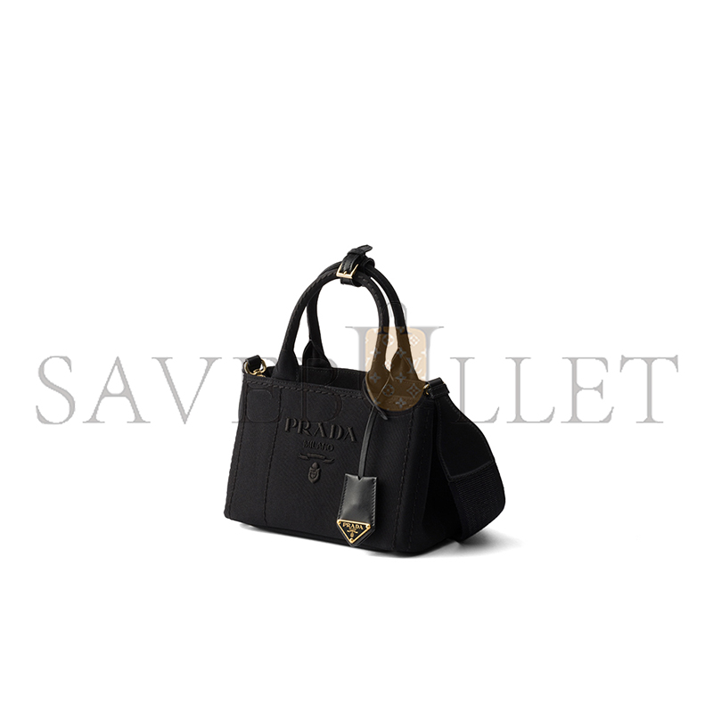PRADA JARDINIÈRE MINI COTTON CANVAS HANDBAG 1BA038 (22*15*13cm)